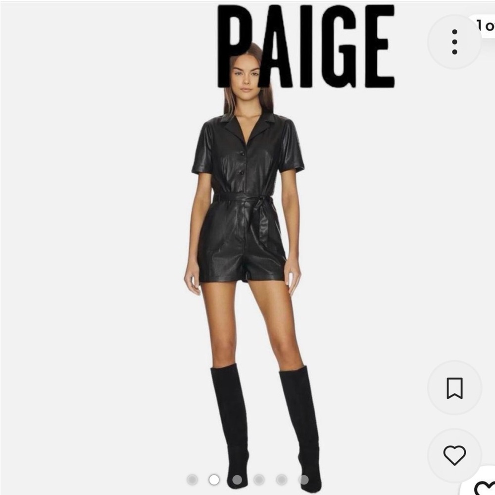 PAIGE sorene romper black leather